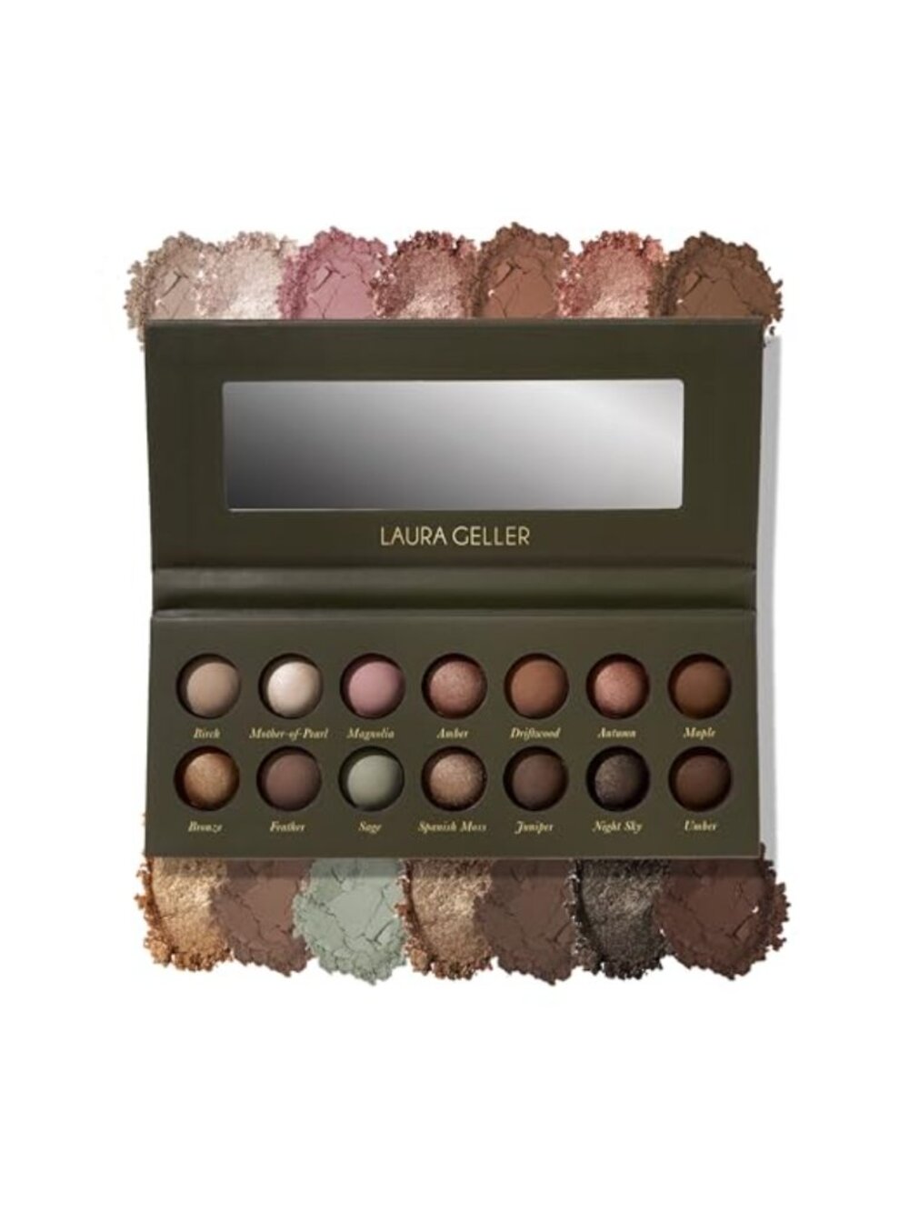 14-Shade Baked Eyeshadow Palette Neutral Earthy Tones Matte Shimmer
